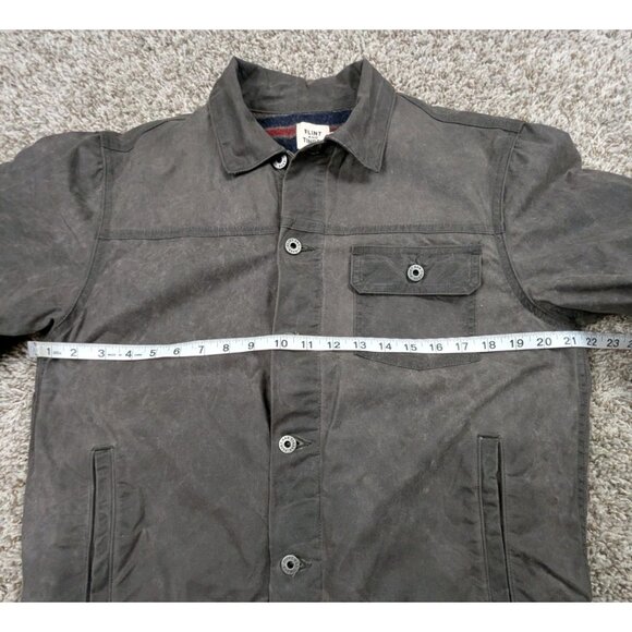 Flint and Tinder Wool Lined Waxed Trucker Jacket Women's Medium Dark Gray Brown - Picture 6 of 7